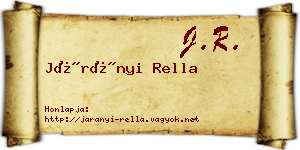 Járányi Rella névjegykártya